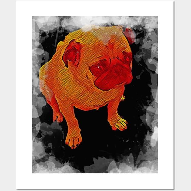 Sitting Pug Dog Wall Art by allaboutpugdogs 